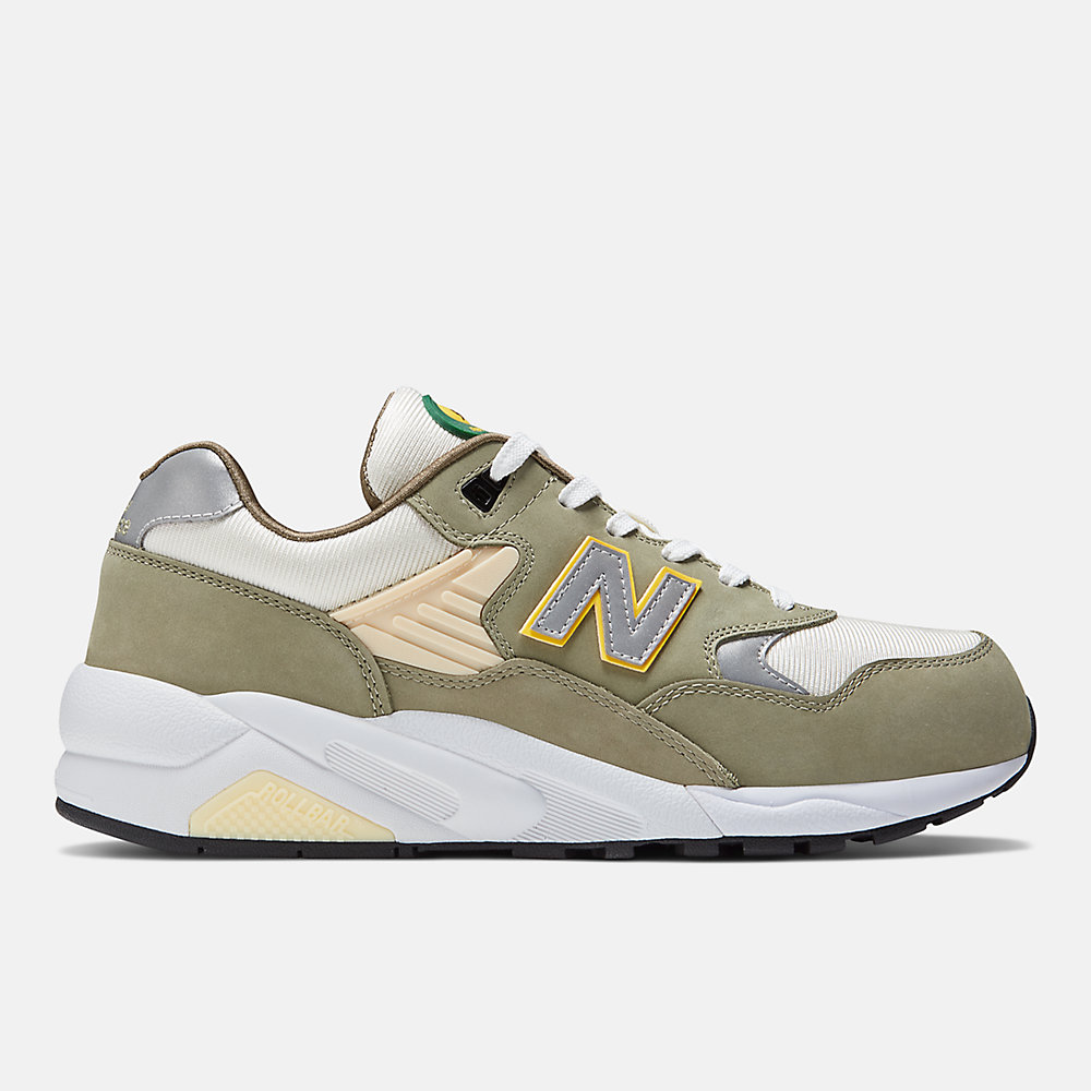 New Balance 580 Shoes Olive Leaf with Raw Cashew and Egg Yolk